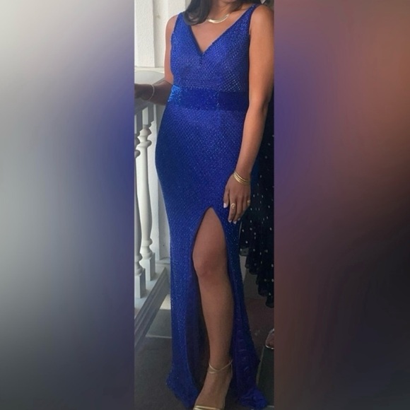 Mac Duggal Royal Blue Maxi Dress - Picture 7 of 7